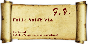 Felix Valéria névjegykártya