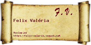 Felix Valéria névjegykártya